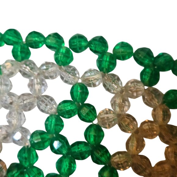 Vintage Beaded Christmas Tree Coasters Beaded Set Of 6 Green Red White - Picture 11 of 15